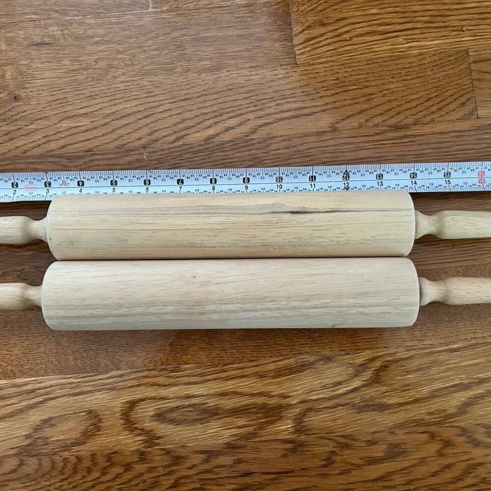 Set of 2 Wooden Rolling Pins 16.5" - Excellent Condition, Clean